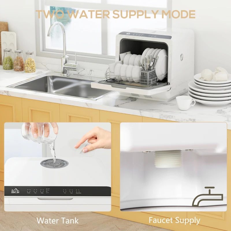 HOMCOM Multi-Program 6L Tabletop Dishwasher(m-6)