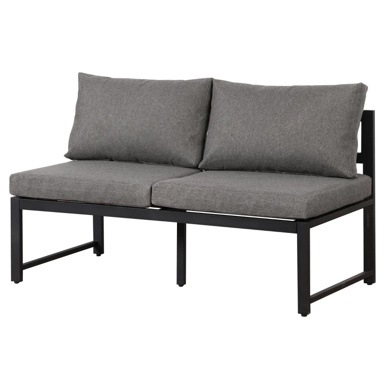 Ensemble de mobilier de jardin 5 pièces, ensemble de sièges avec dossier réglable, Noir+Gris(m-10)