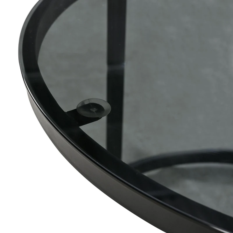 Ensemble de salon de jardin 5 pièces avec corde, pieds réglables, plateau de table en verre lisse, coussins de siège et de dossier inclus, Gris