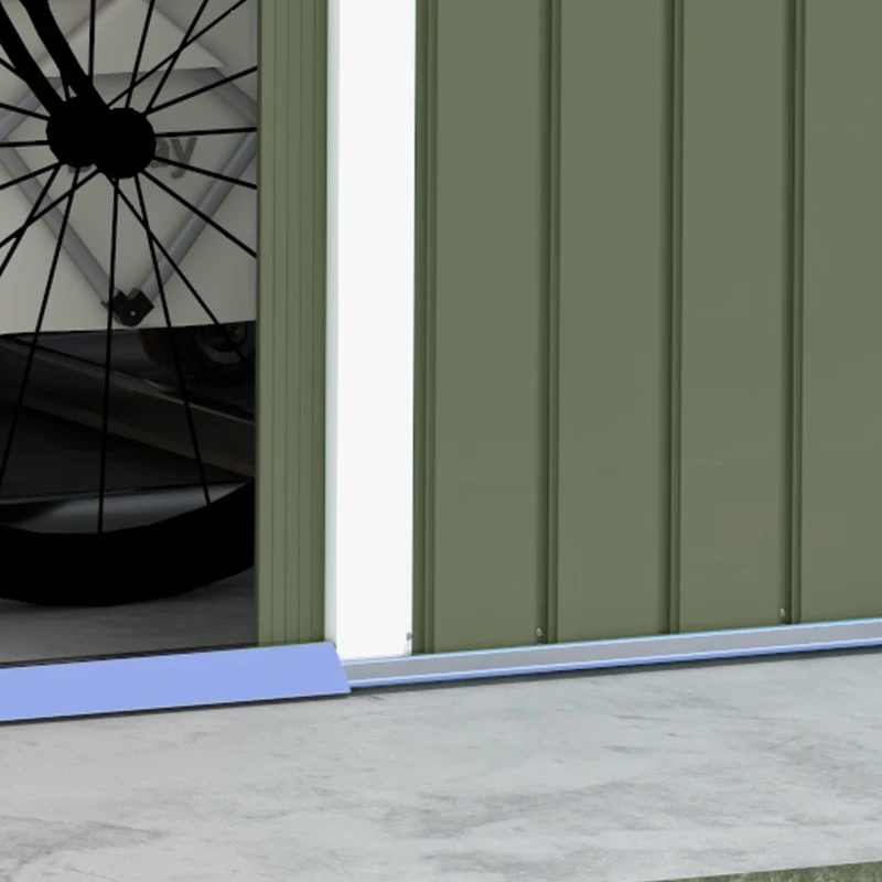 Outsunny Schowek Ogrodowy z Drzwiami Przesuwnymi 2,77 x 1,95 x 1,92m Metal Jasnozielony