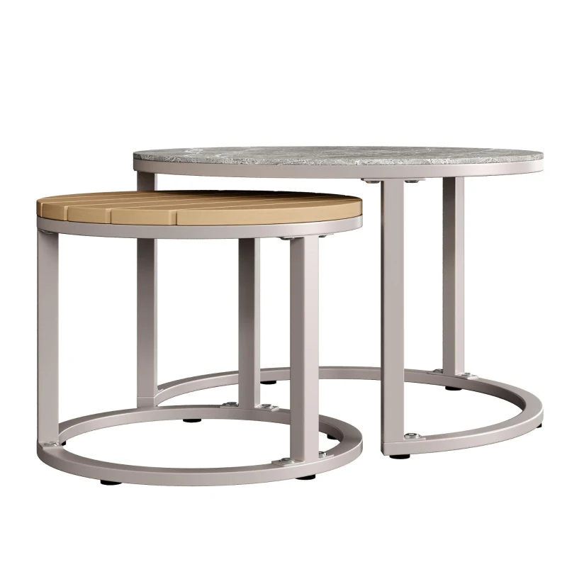 Juego de Salón de Jardín para 6-7 Personas Incluye Cojines de Asiento y Respaldo Beige