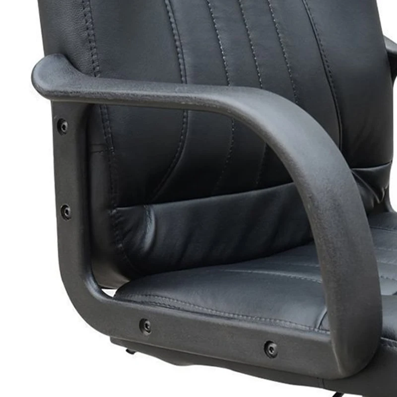 HOMCOM Swivel Executive Office Chair, PU Leather Computer Desk Chair with Adjustable Height, Wheels, Black