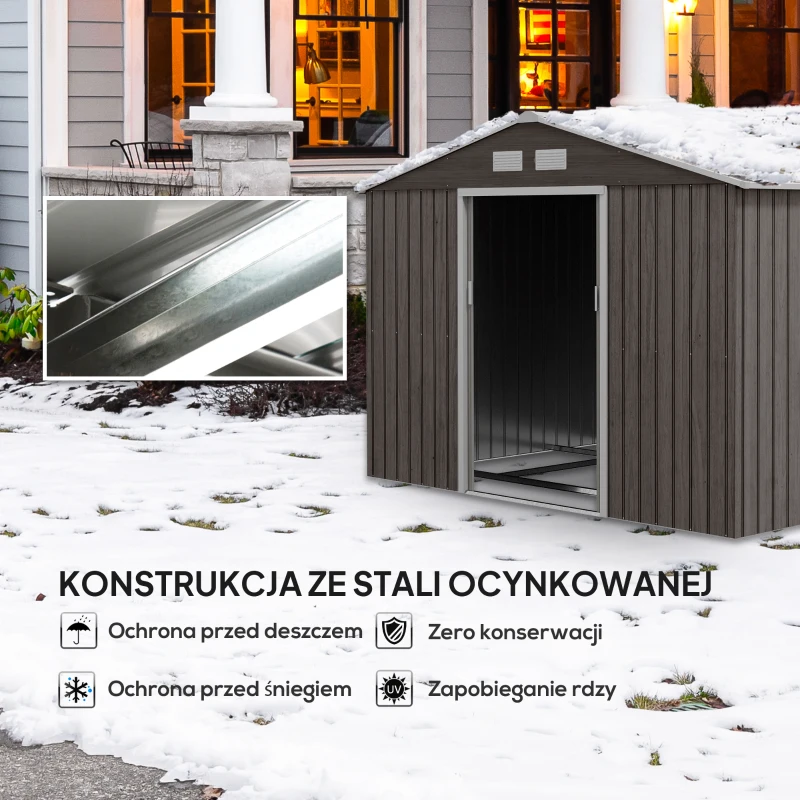 Outsunny ALTANA SCHOWEK METALOWY NA NARZĘDZIA szary