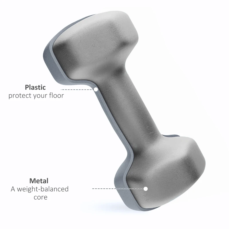 SPORTNOW Dumbbells Set with Storage Rack, 2 x 1kg, 2 x 2kg, 2 x 3kg, Green