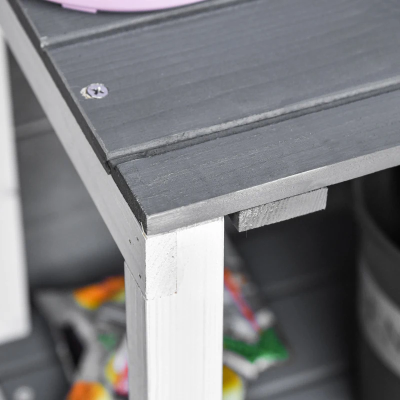 Outsunny szafka ogrodowa szopa na narzędzia z 2 drzwiami z asfaltowym dachem drewno jodłowe kolor zielony+szary