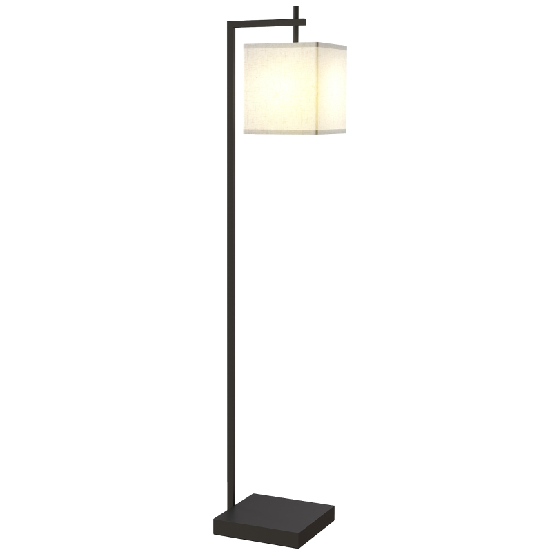 HOMCOM Lampada da Terra con 10 Luminosità e Temperatura del Colore Regolabile, Telecomando e Lampadina 9W, Nero