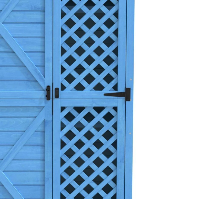 Gartenschrank 90x56x175 cm Holzschrank 3 Regale, Wasserfest Outdoor Storage für Gartenwerkzeuge, Blau