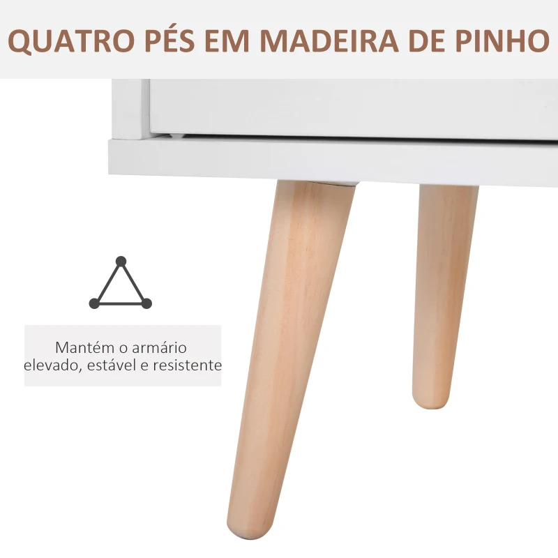 HOMCOM Aparador multiuso para cozinha sala de jantar  80x29,5x96cm Branco