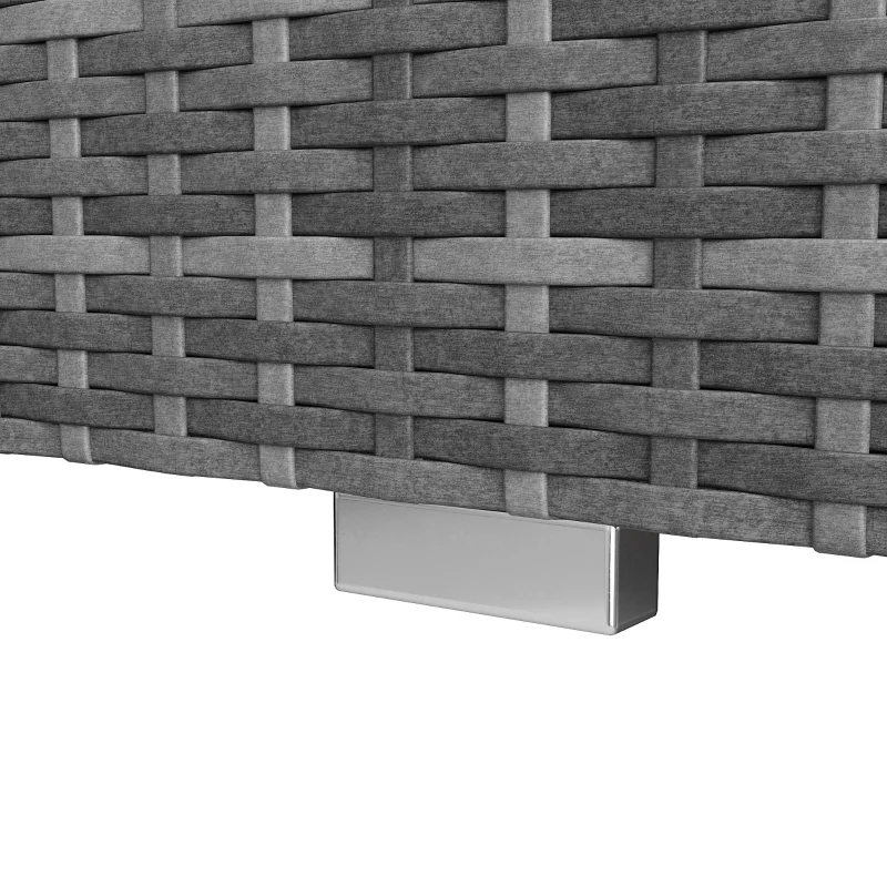 Cama Doble de Jardín con Cortina de Sombra Tumbona de Ratán con Respaldo Ajustable y Mesa Auxiliar Desmontable 187x 128x 186 Cm Beige