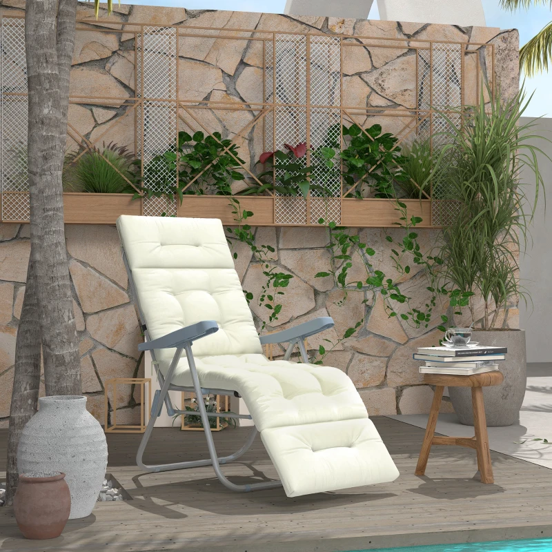 Outsunny Ligbedkussen, ligstoelkussen, buitenligbedkussen, waterafstotend, Grijs