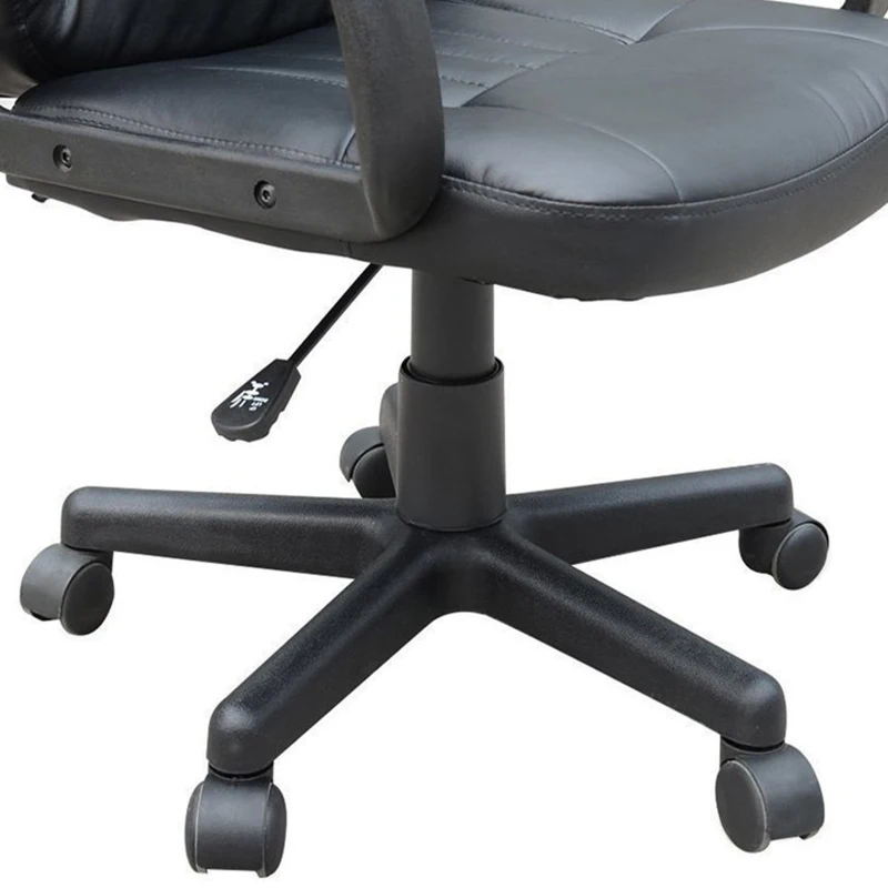 HOMCOM Swivel Executive Office Chair, PU Leather Computer Desk Chair with Adjustable Height, Wheels, Black