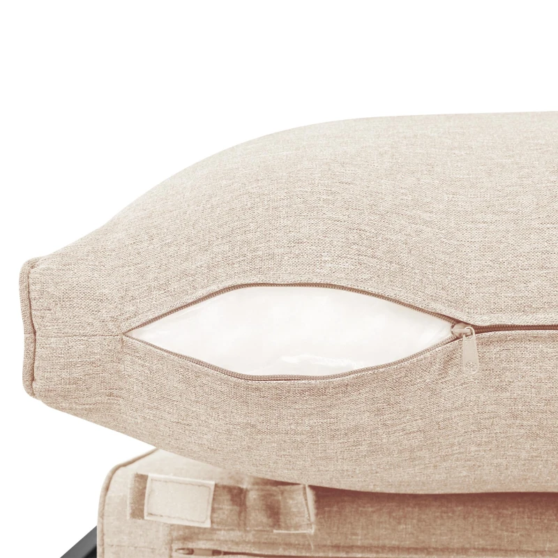 Garten Loungesessel Set für 5-6 Personen, 2 Zweisitzer-Sofas, 2 Einzelsessel, 2 Tische, Beige