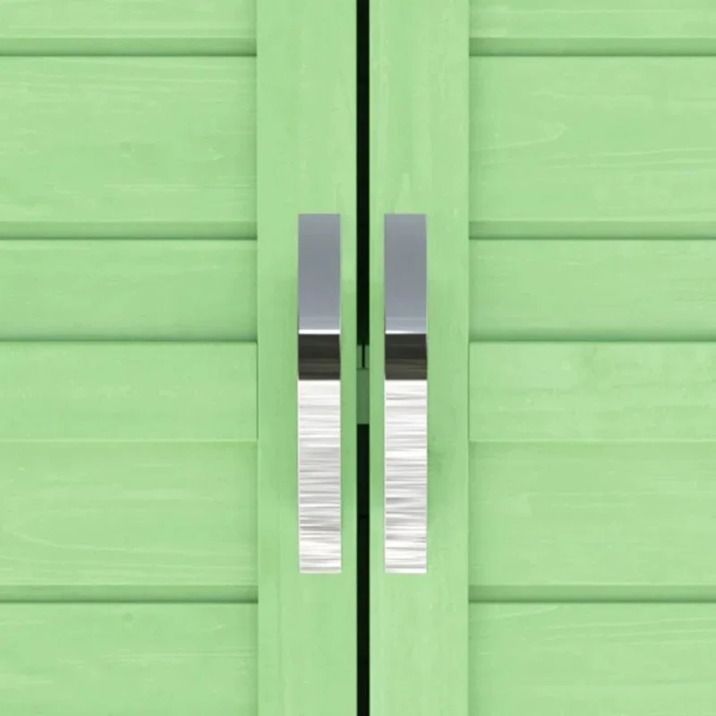 Holz-Gartenschrank Größe groß mit offenem und geschlossenem Regal, Grün