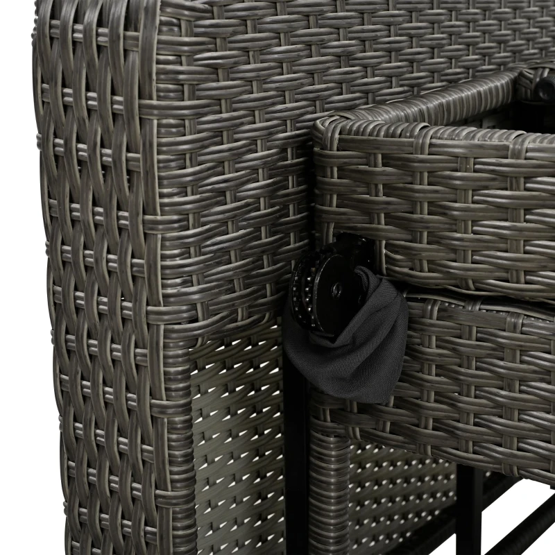 Ensemble de fauteuils de jardin pour 2 personnes, dossier réglable, avec repose-pieds ou utilisable comme lit d'extérieur, 120x74x95 cm, Gris(m-10)