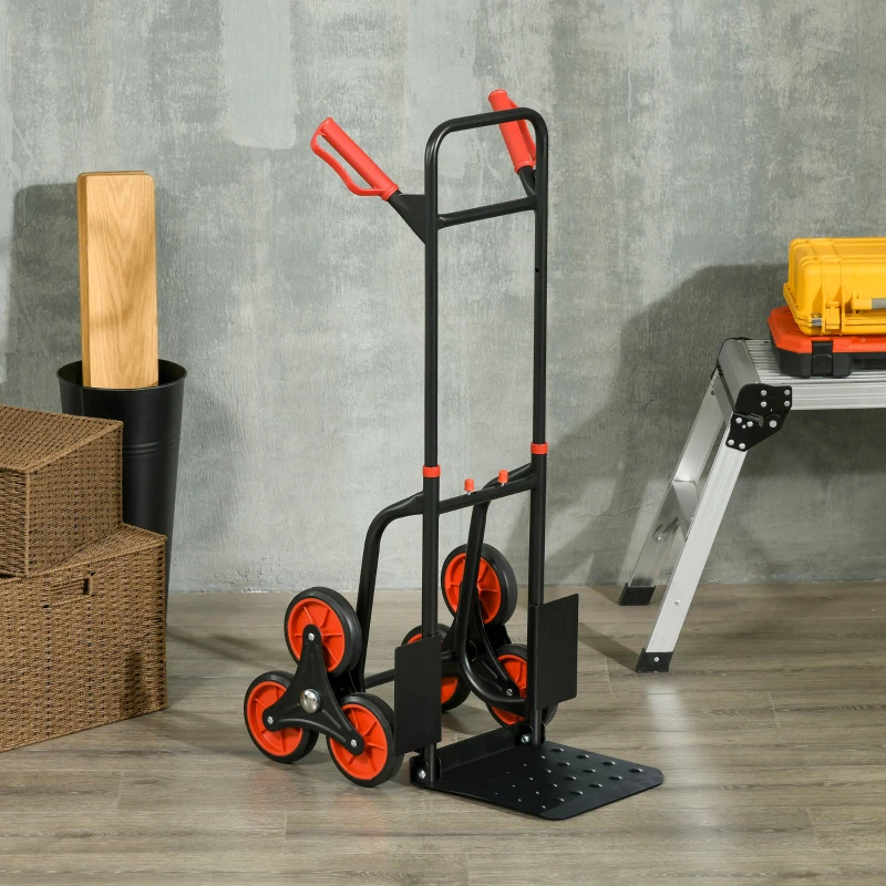 DURHAND Treppensteiger 120 kg Sackkarre Transportkarre Griff höhenverstellbar Klappbar Stahl 45 x 60 x 109 cm