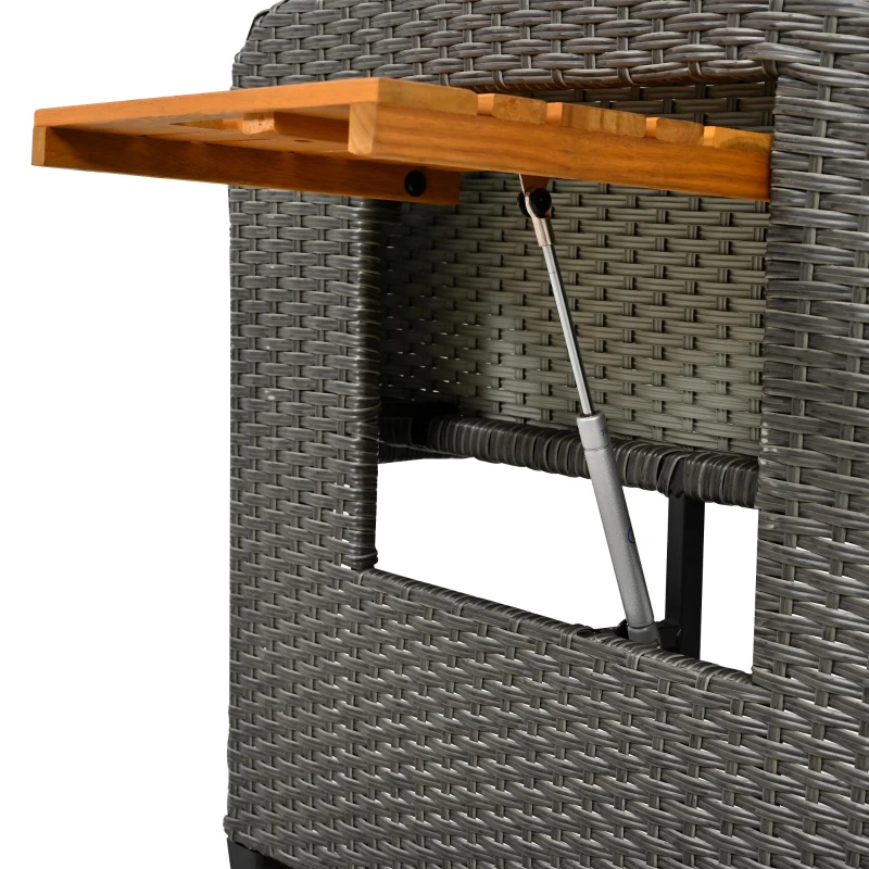 Ensemble de fauteuils de jardin pour 2 personnes, dossier réglable, avec repose-pieds ou utilisable comme lit d'extérieur, 120x74x95 cm, Gris(m-8)