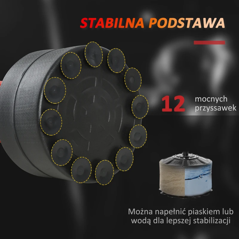 HOMCOM Stojak bokserski zestaw bokserski z gruszką 160–230cm z regulacją wysokości wolnostojący