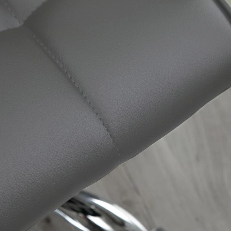 Vinsetto PU Leather Home Office Desk Chair, Computer Chair with Mid Back, Arm, Swivel Wheels, Adjustable Height, Grey