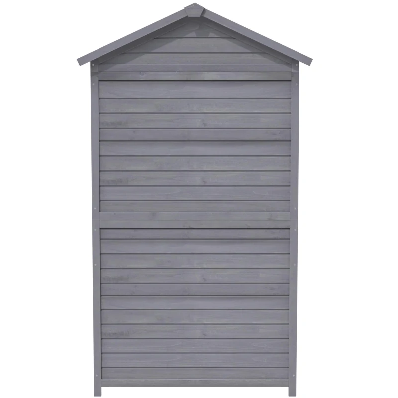 Capanno per archiviazione da giardino in legno, resistente alle intemperie, ampio spazio 101,5x56,5x175,3 cm, grigio