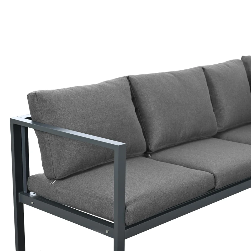 Ensemble de fauteuils de jardin pour 4 à 5 personnes, mobilier de jardin avec table d'appoint et table basse, 5 pièces, Gris