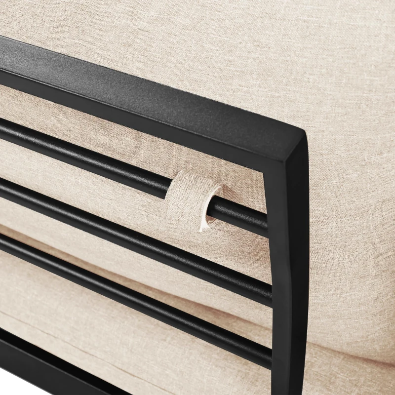 Garten Loungesessel Set für 5-6 Personen, 2 Zweisitzer-Sofas, 2 Einzelsessel, 2 Tische, Beige