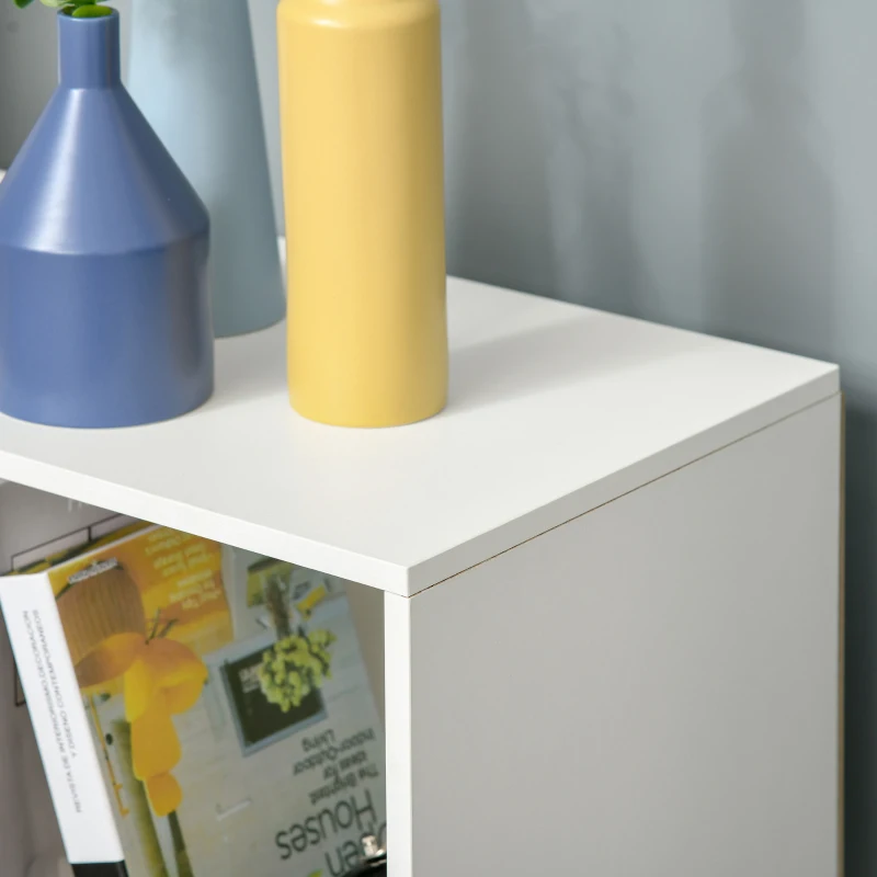 HOMCOM Estante para Livros de 3 Níveis Estante de Madeira com 9 Compartimentos Estante Modular 91,5x29,5x91,5 cm Branco
