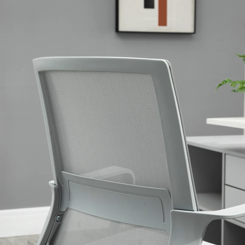 Vinsetto Ergonomic Desk Chair Mesh Office Chair with Adjustable Height Armrest and 360° Swivel Castor Wheels Grey