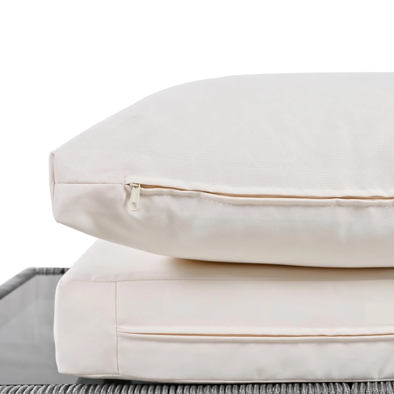 Ensemble de mobilier de jardin 4 pièces avec corde, canapé deux places, 2 fauteuils individuels et table basse, Beige