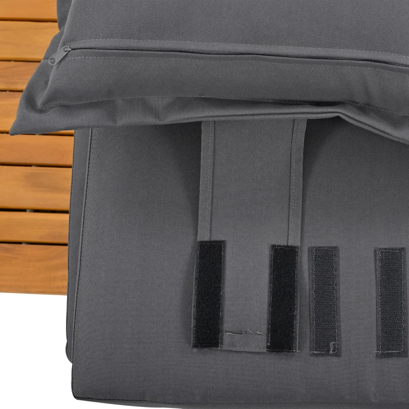 Ensemble de fauteuils de jardin pour 2 personnes, dossier réglable, avec repose-pieds ou utilisable comme lit d'extérieur, 120x74x95 cm, Gris(m-11)