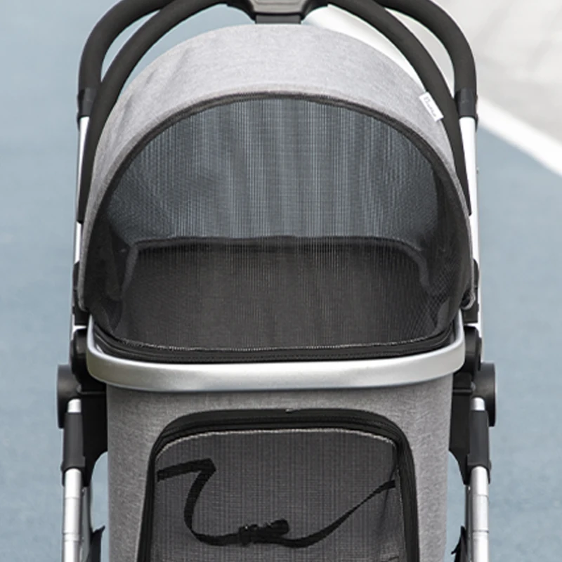 Wózek dla psa PawHut, wózek dla psa 2 w 1, torba transportowa, składany wózek dla psa, szary