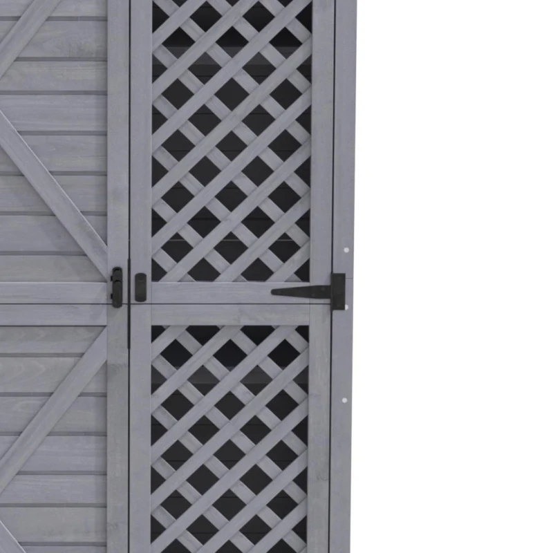 Capanno per archiviazione da giardino in legno, resistente alle intemperie, ampio spazio 101,5x56,5x175,3 cm, grigio