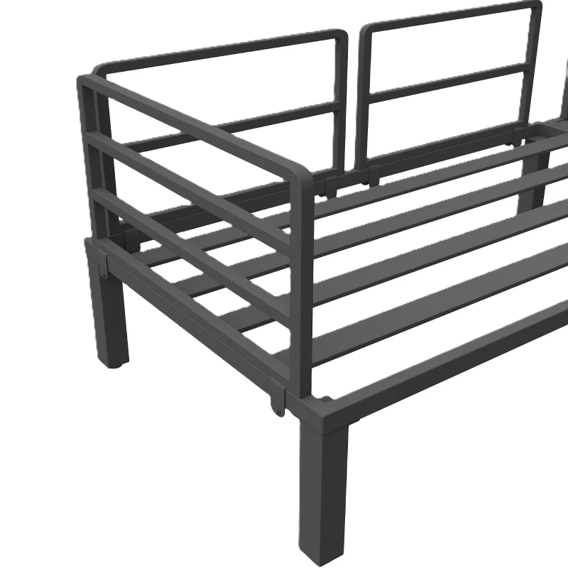 Juego de Muebles de Jardín para 4-5 Asientos 1 Mesa de Centro de Vidrio Templado Cómodos Cojines de Asiento y Almohadas Gris