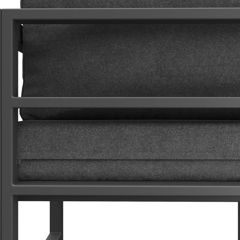 Ensemble de meubles de jardin, avec 2 canapés, 1 canapé individuel et 1 table, Gris(m-8)
