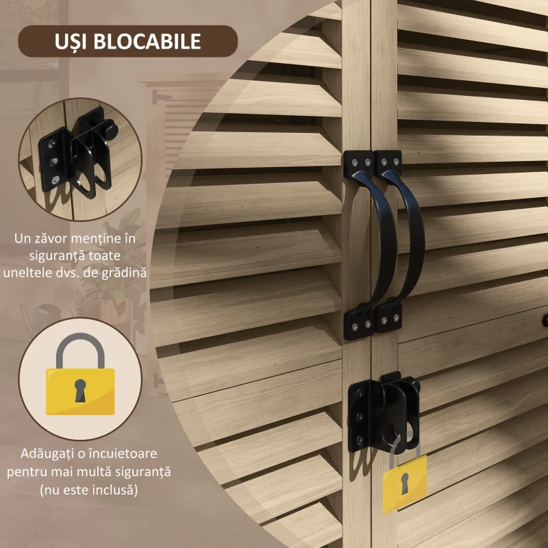Outsunny Magazie de Gradina din Lemn, Dulap de Depozitare(m-7)