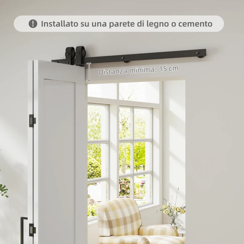 HOMCOM Porta Scorrevole a Libro Pieghevole a Portafoglio con Superficie Verniciabile, 90x210 cm, Bianco