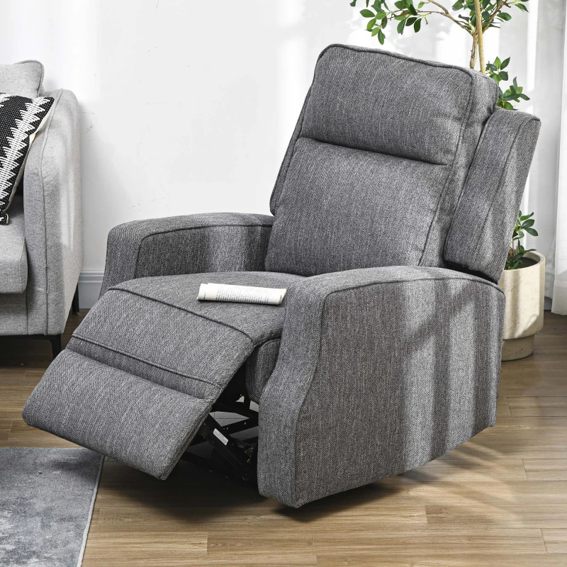 HOMCOM 150° Electric Reclining Chair, with USB port and Footrest - Charcoal Grey