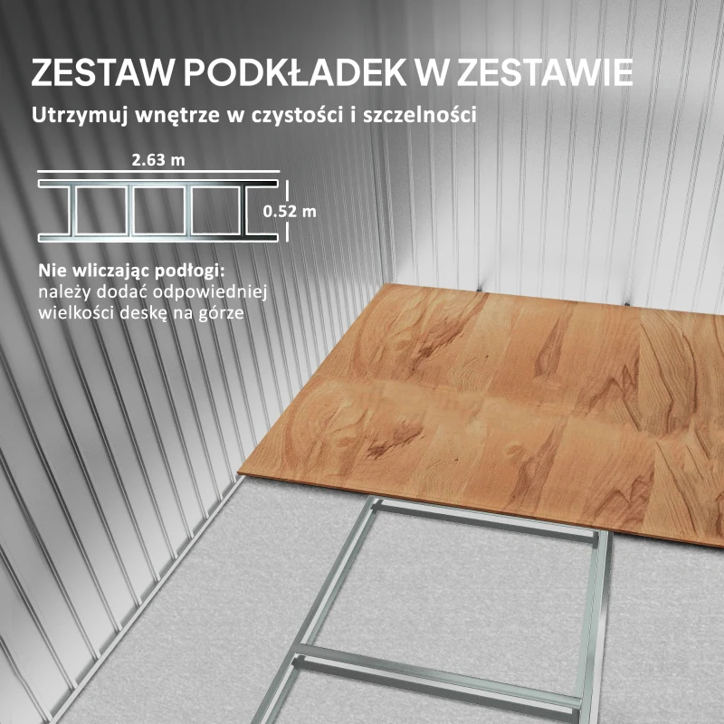 Domek na narzędzia altana szopa z rozsuwanymi drzwiami okno stal szary Outsunny