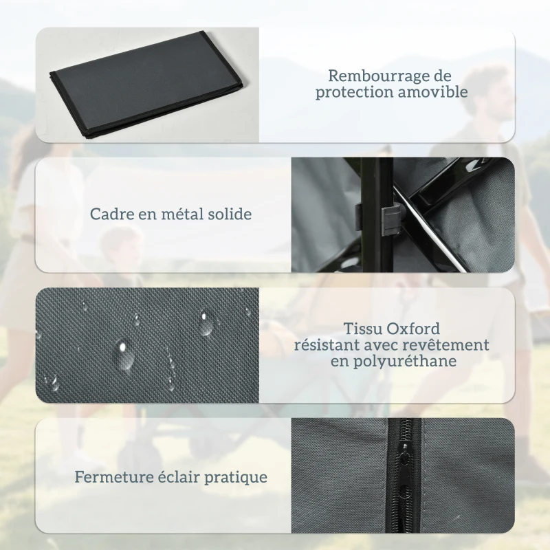 Outsunny Chariot à roulettes pliable chariot de transport à roulettes charge 70 kg poignée télescopique 108 x 55 cm gris foncé