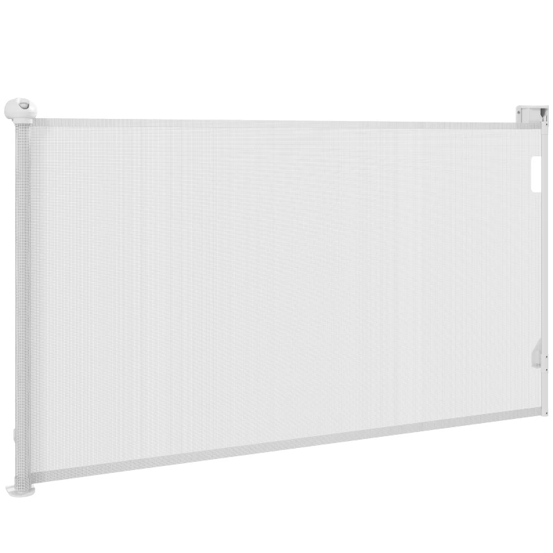 PawHut Gard Extensibil pentru Câini 0-144cm cu Blocare Automată, Alb