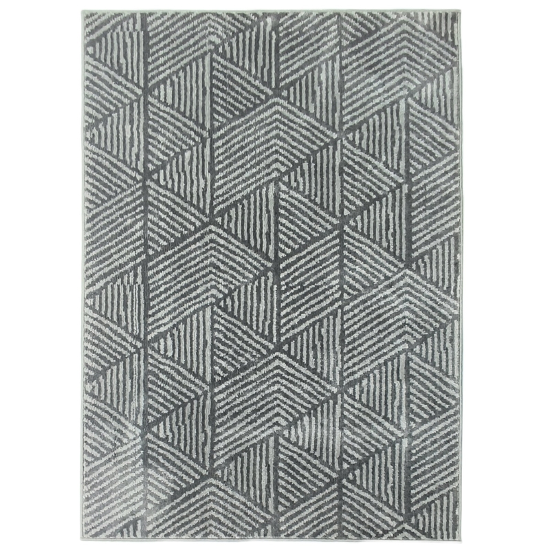 HOMCOM Alfombra Salón 170x120 cm Lavable en Lavadora Pelo Corto Estilo Moderno Tapete para Sala de Estar Dormitorio Gris Oscuro
