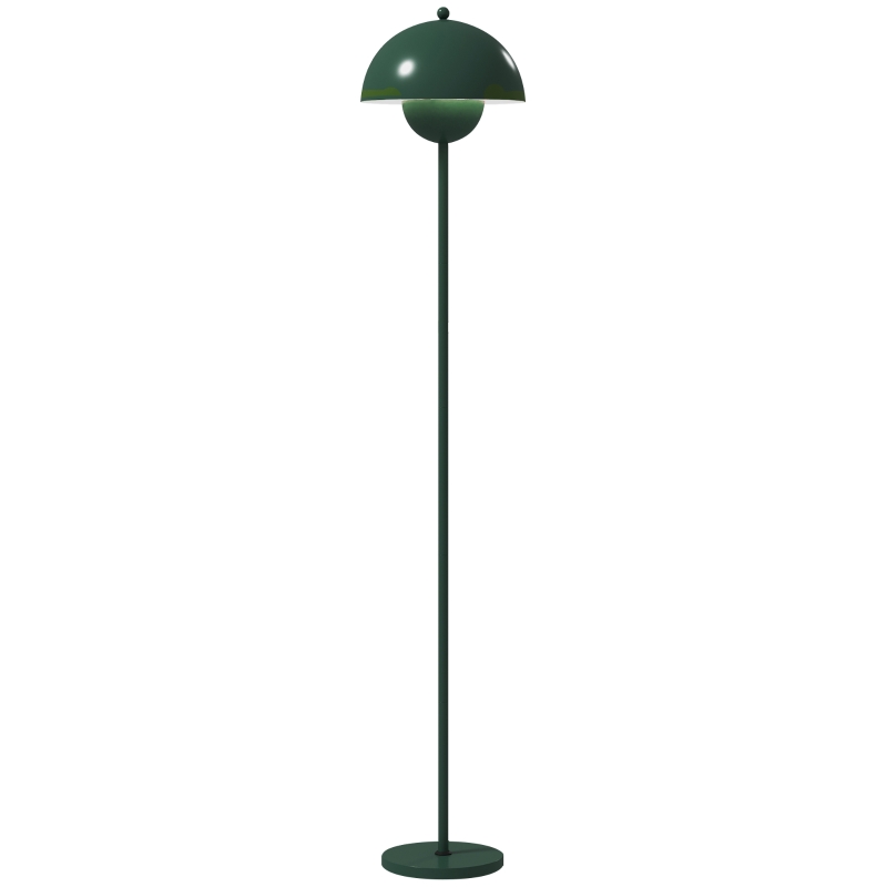 HOMCOM Vloerlamp, Ronde Kap, Voetenschakelaar, Lange Kabel, Elegante Uiterlijk, Staal, Groen(m-10)