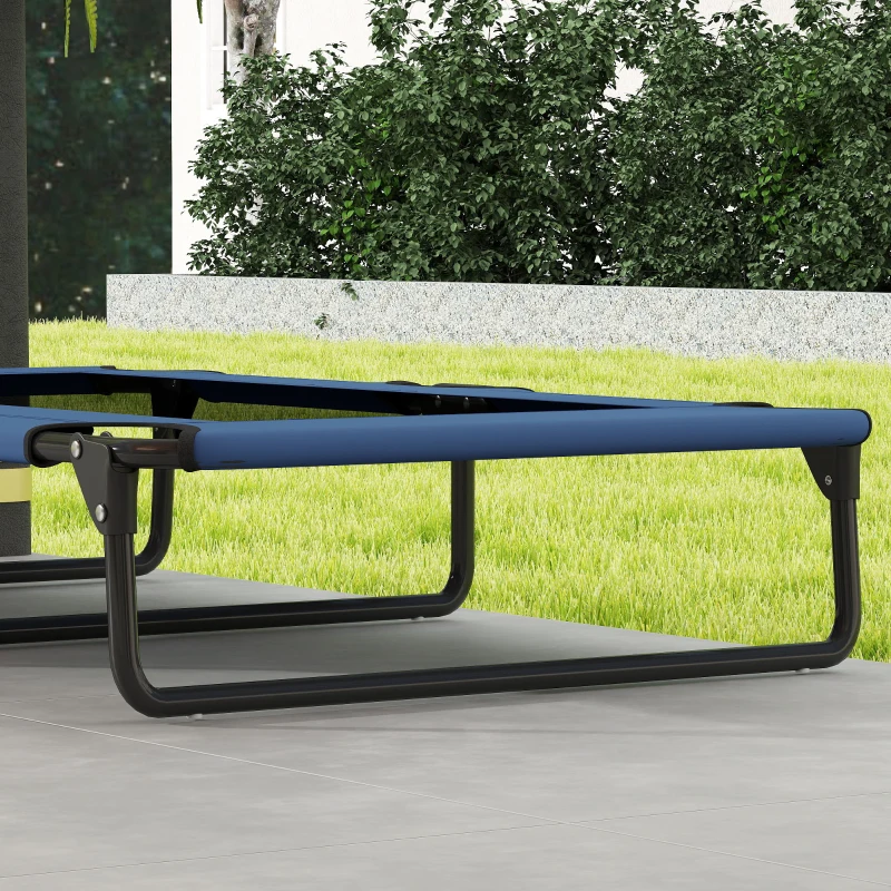 PawHut Lit surélevé pour chiens pliable rafraîchissant, lit de camp pour animaux en maille respirante 107x61x20cm bleu foncé