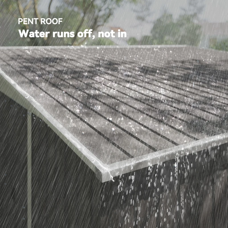 Outsunny Magazie de Grădină cu Ușă Glisantă din Oțel Zincat Gri