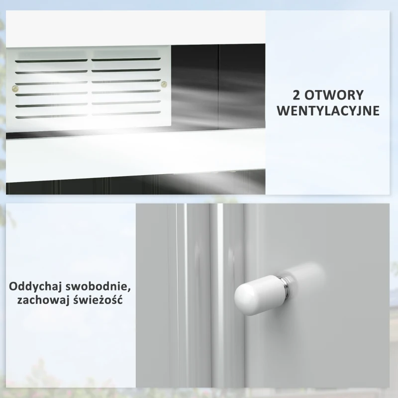 Domek na narzędzia altana szopa z rozsuwanymi drzwiami okno stal szary Outsunny