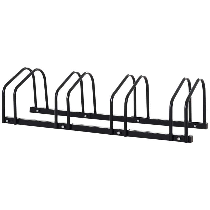 HOMCOM Fahrradstnder fr 4 Fahrrder, wetterfest, Wand- oder Bodenmontage,  Stahl 110 x 33 x 27 cm | Aosom.de