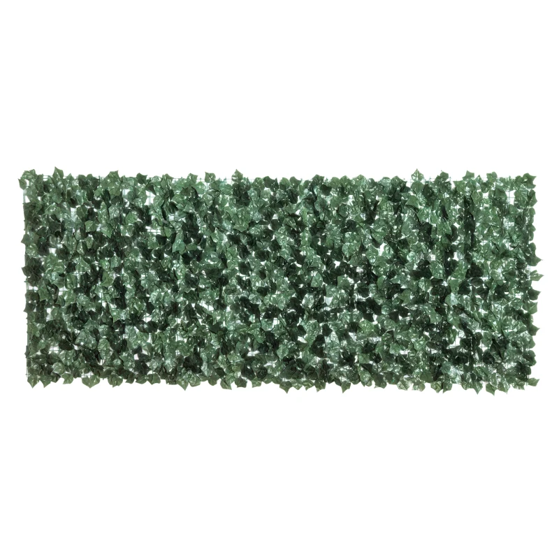 Outsunny Seto Artificial Ocultación Jardín en Rollo 2,4x1 m Valla de Privacidad de Hiedra Artificial para Balcón Exterior