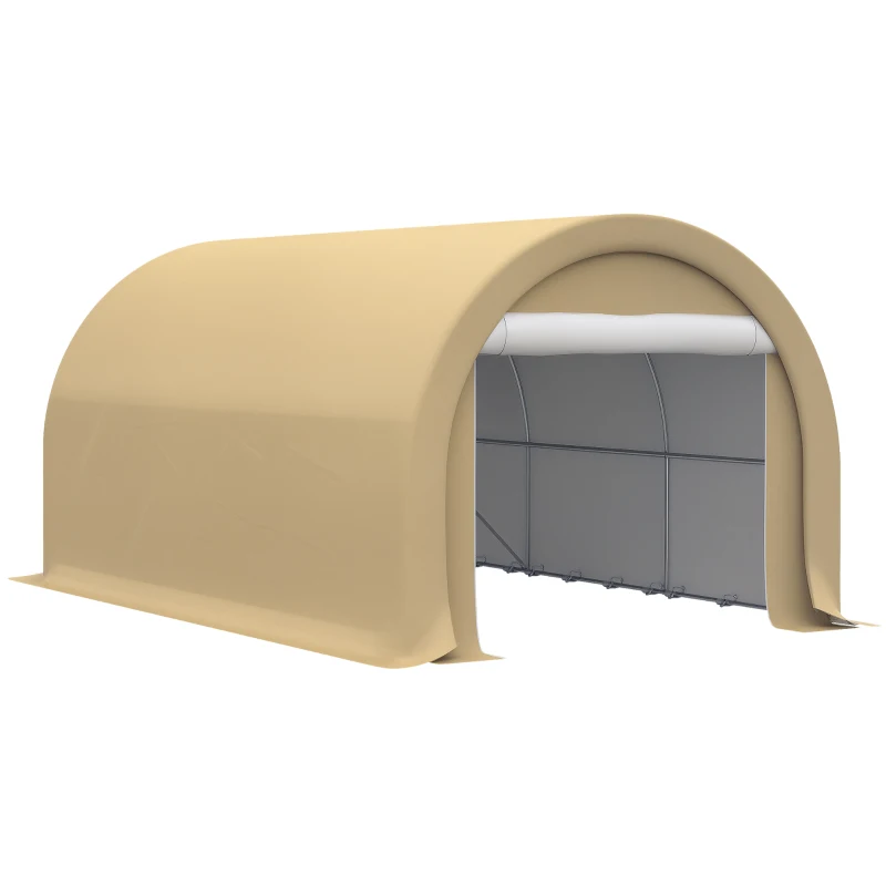 Outsunny Tente de garage résistant à l'eau protection UV UPF 30 + parois latéraux amovibles 5 x 3 m beige(m-10)