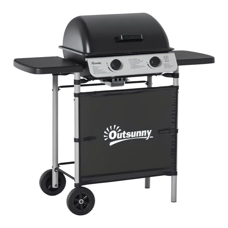 Outsunny 2 x 2.8kW Burner Gas BBQ - Grey