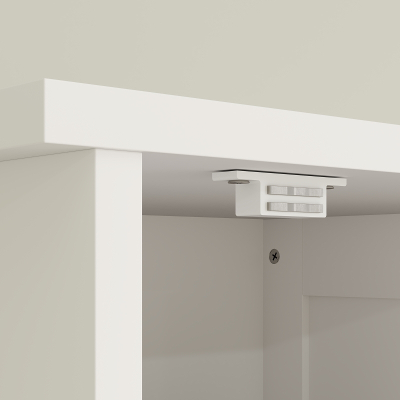 HOMCOM Armario Alto de Baño Estrecho con 2 Puertas 1 Cajón y 2 Estantes Ajustables Estilo Rústico 40x30x170 cm Blanco