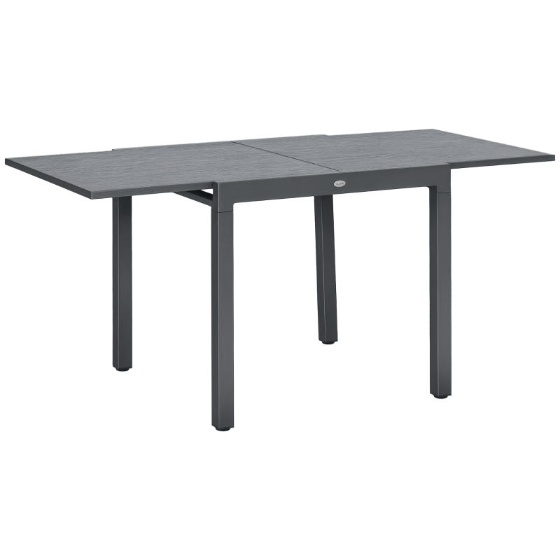 Outsunny Aluminium and Steel Expanding Six-Seater Garden Table - Grey